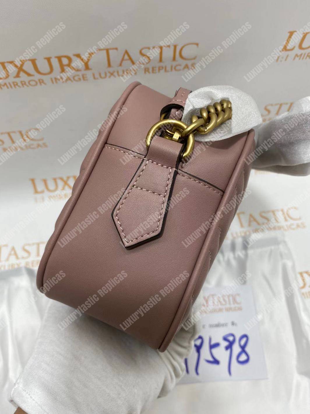 G*u*i gg marmont small matelassé shoulder bag dusty pink