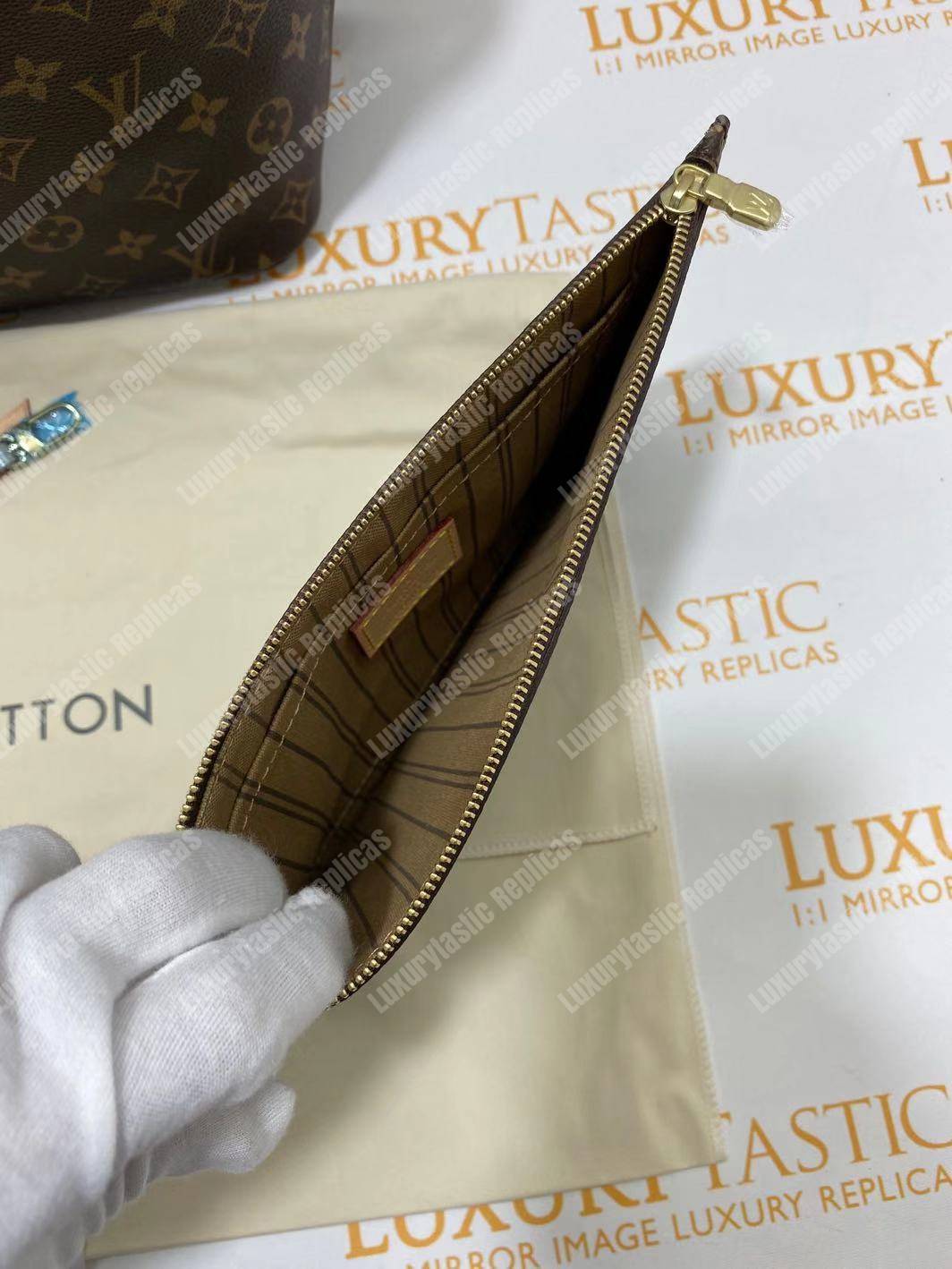 LV Neverfull MM Monogram Beige