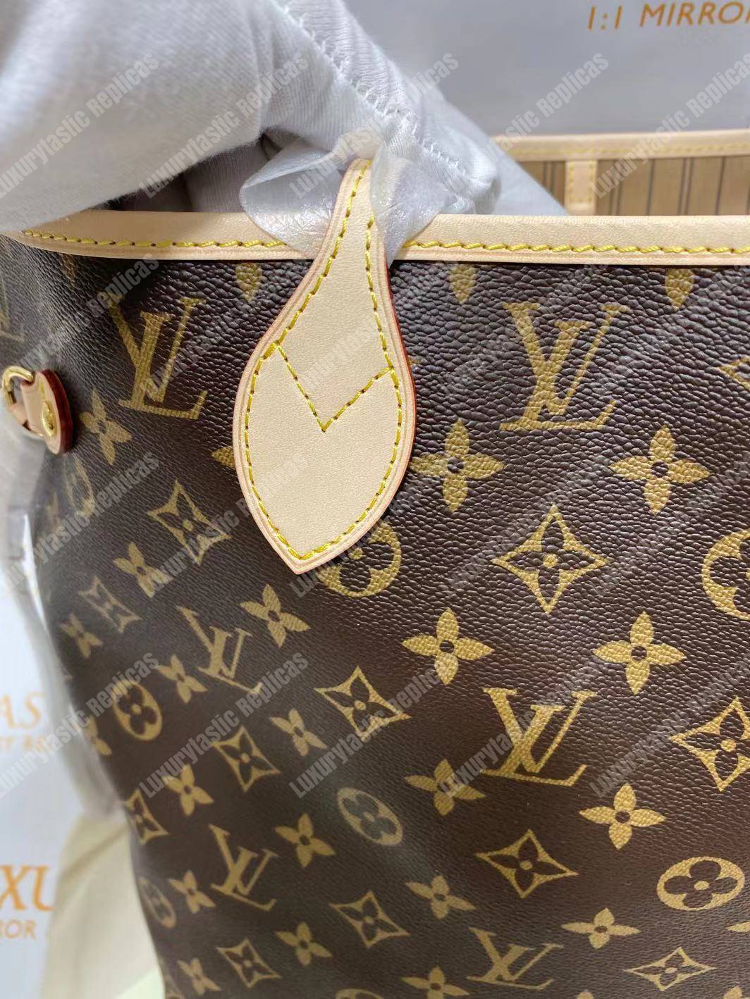 LV Neverfull MM Monogram Beige