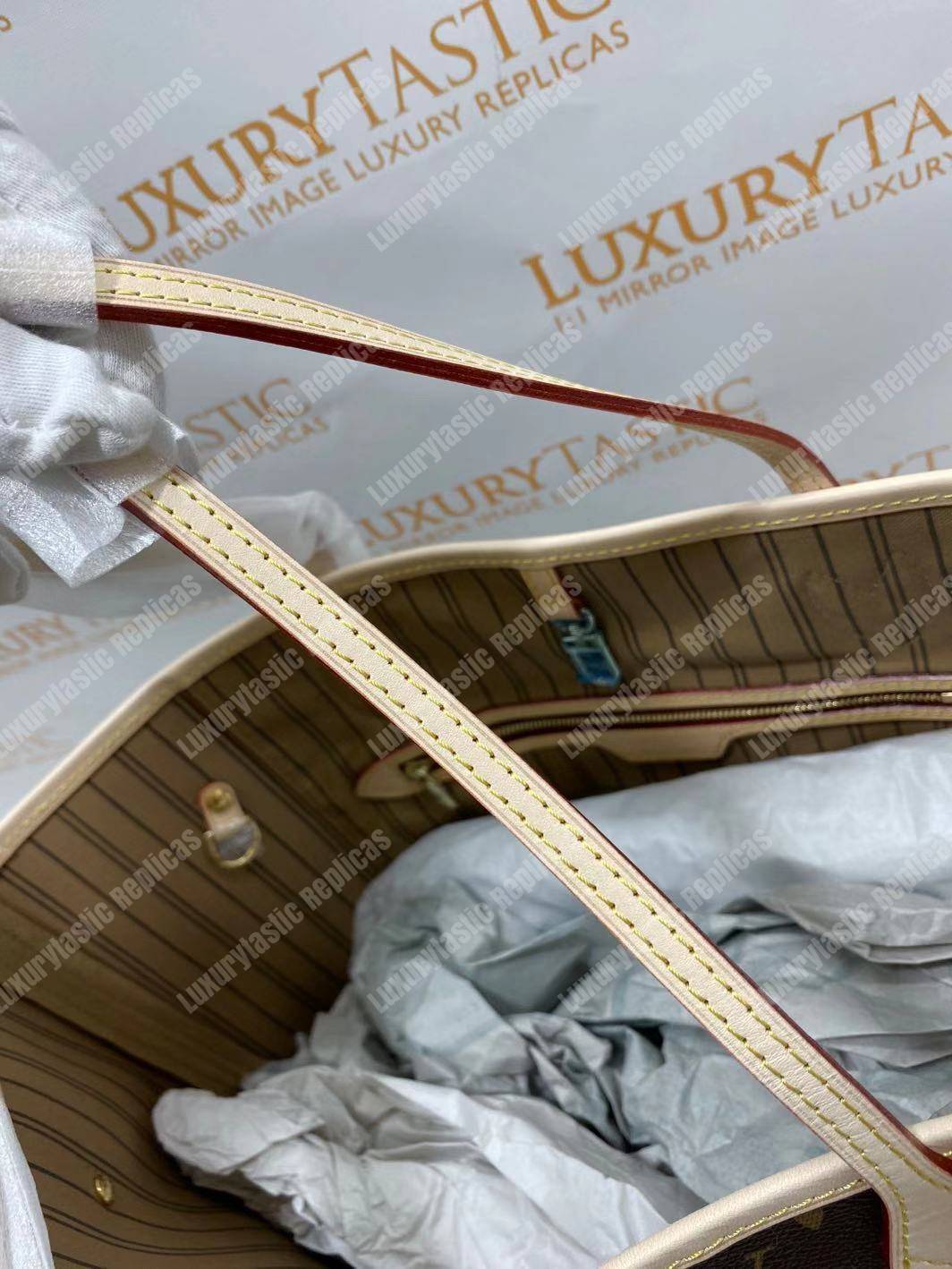 LV Neverfull MM Monogram Beige