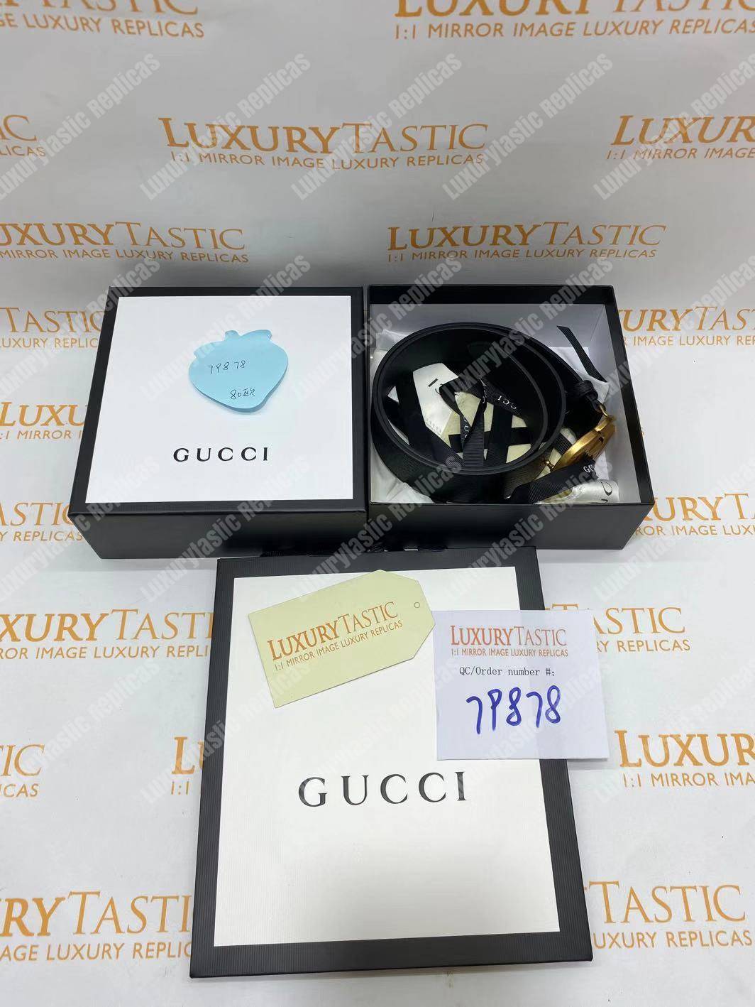 G*u*i leather belt with double g buckle