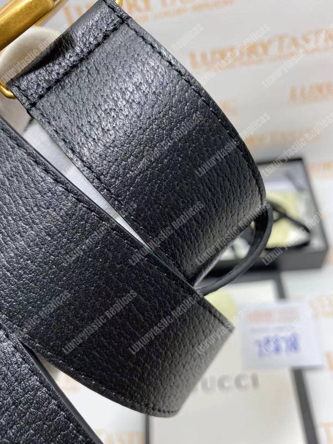 G*u*i leather belt with double g buckle