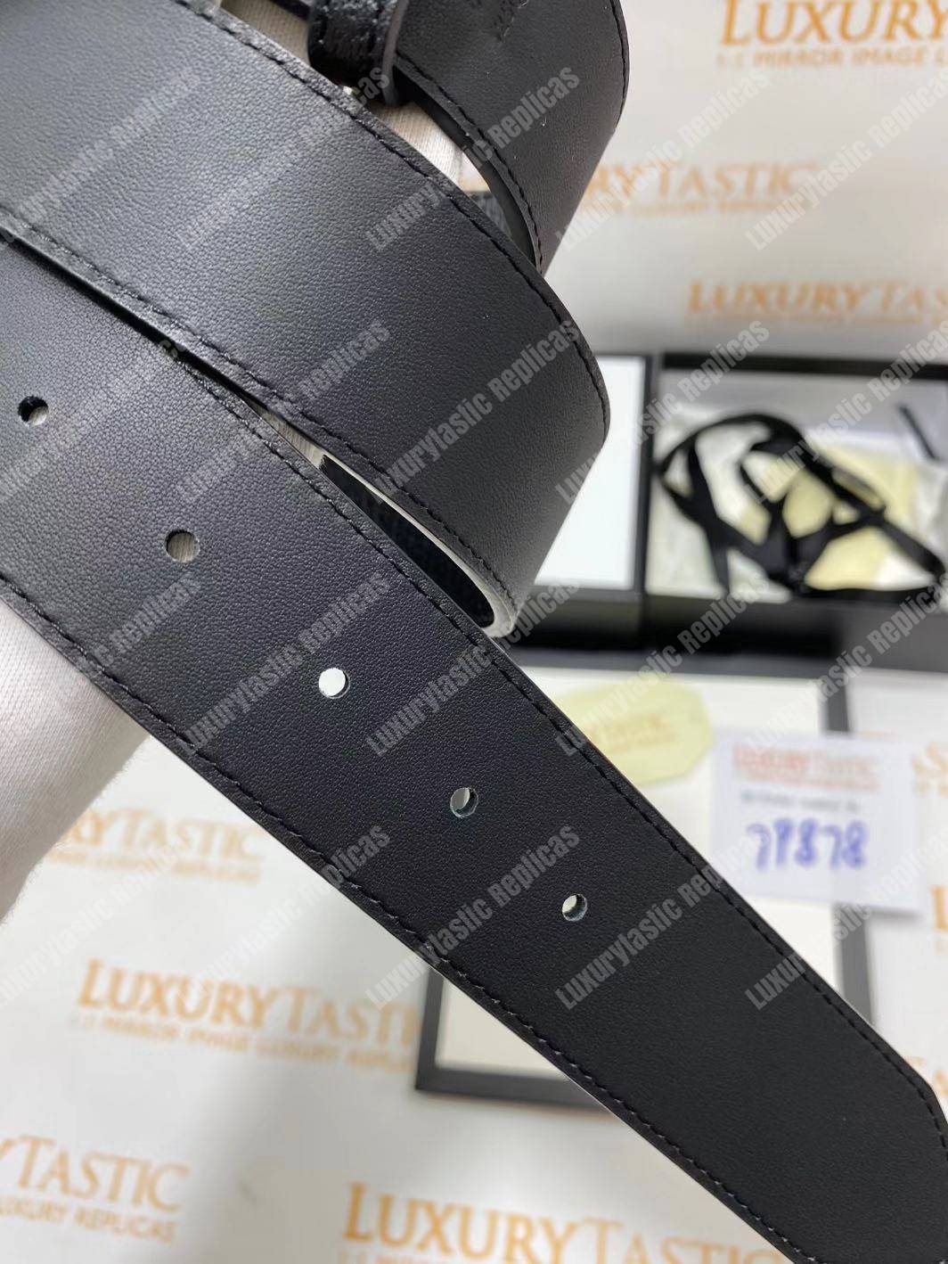 G*u*i leather belt with double g buckle