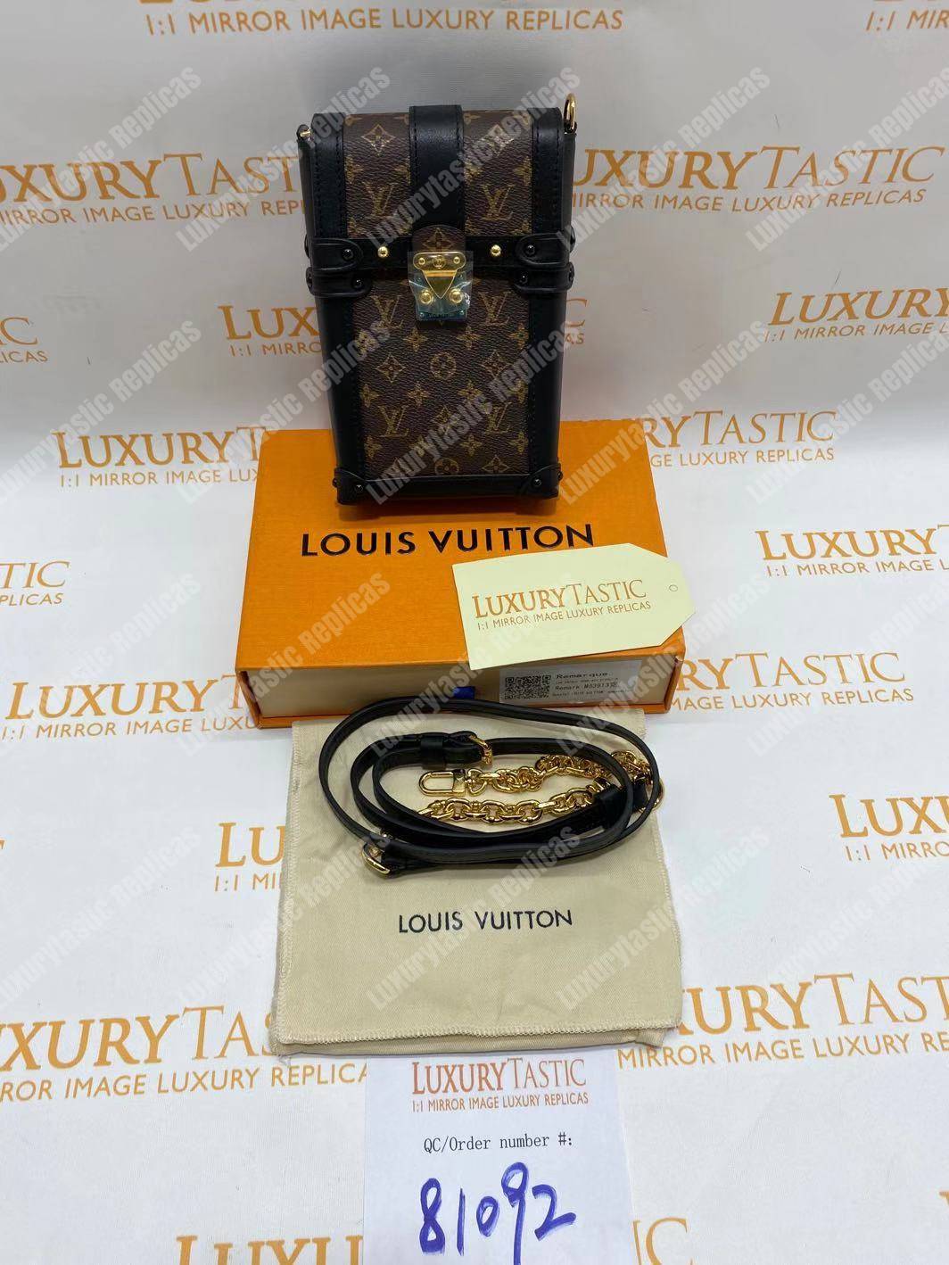 LV Pochette Verticale Trunk Monogram Canvas Black Leather