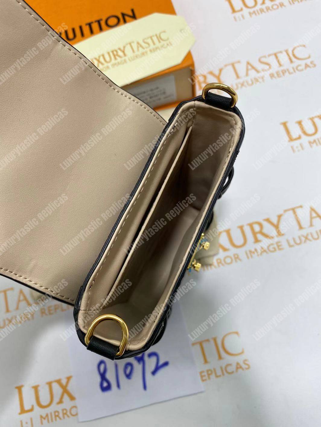 LV Pochette Verticale Trunk Monogram Canvas Black Leather