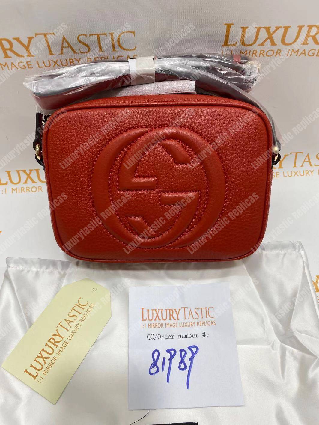 G*u*i soho small leather disco bag red