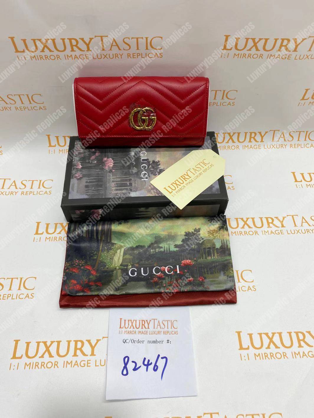 G*u*i gg marmont chevron continental wallet red