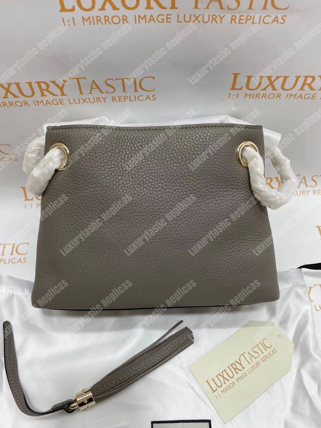 G*u*i soho leather chain strap shoulder bag grey
