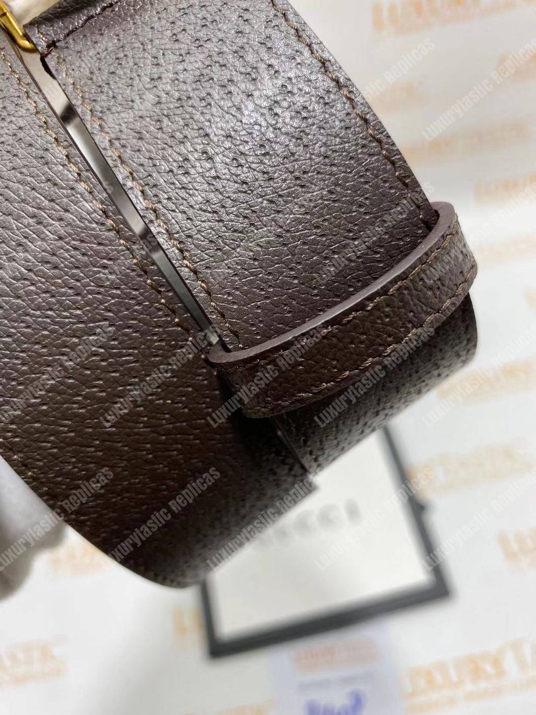 G*u*i brown leather belt with double g buckle