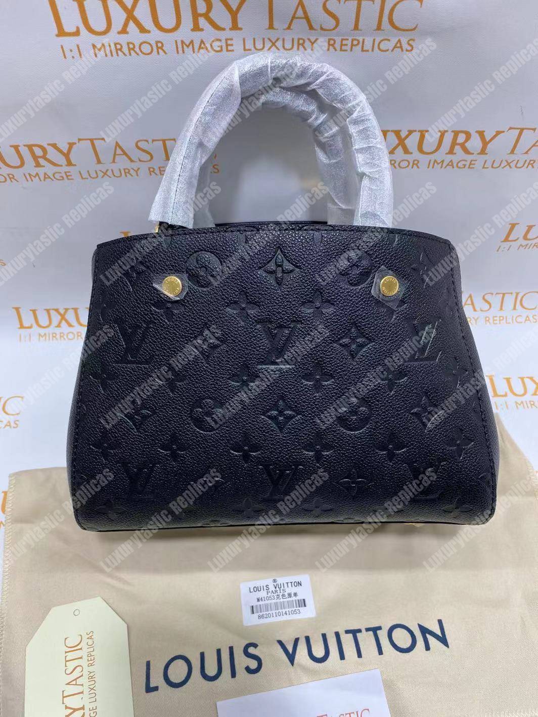 LV Montaigne BB Monogram Empreinte Leather Noir