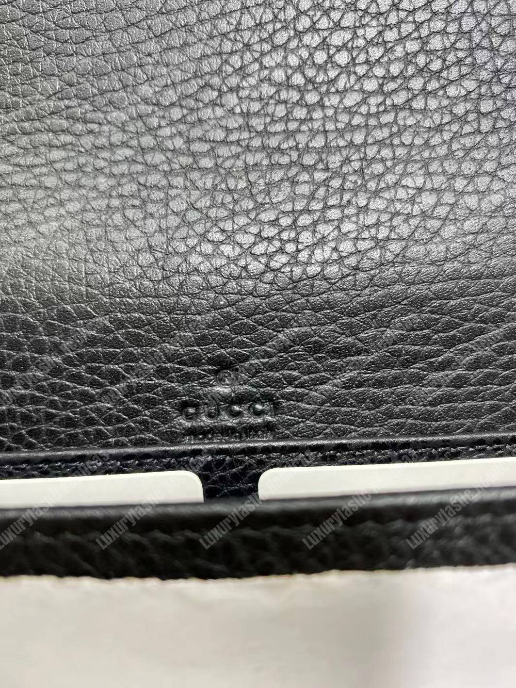 G*u*i gg marmont leather mini chain flap bag black