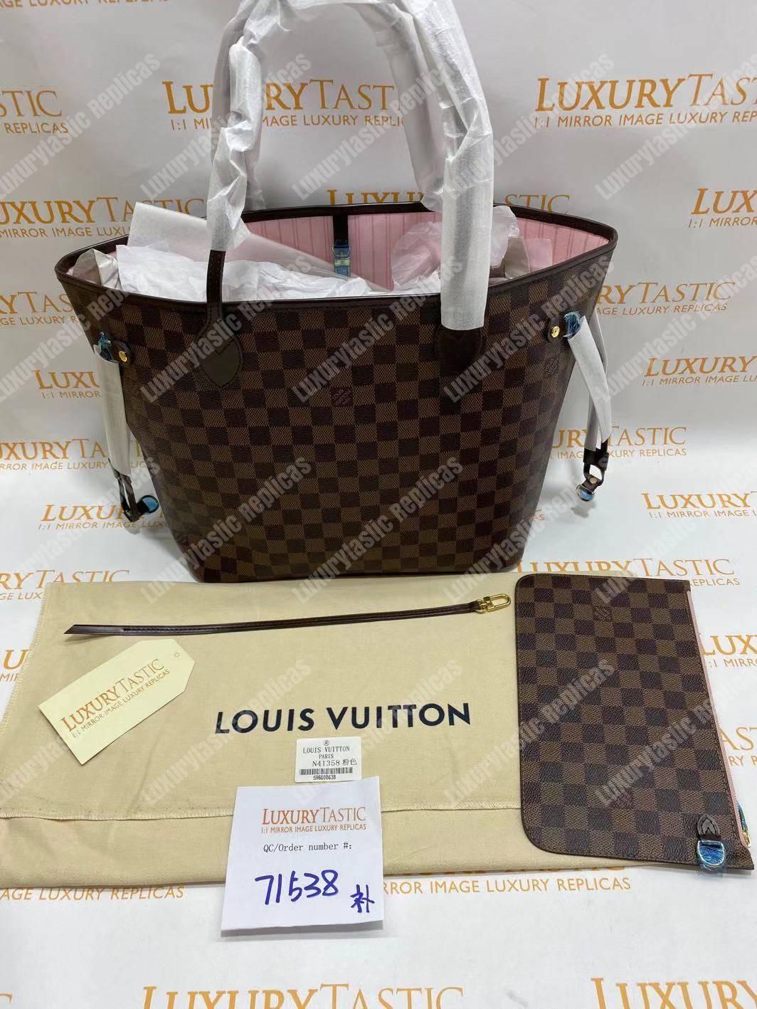 l**is V*t*n neverfull replica mm damier ebene rose ballerine