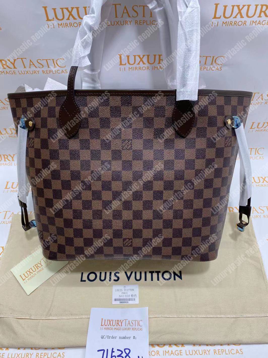 l**is V*t*n neverfull replica mm damier ebene rose ballerine