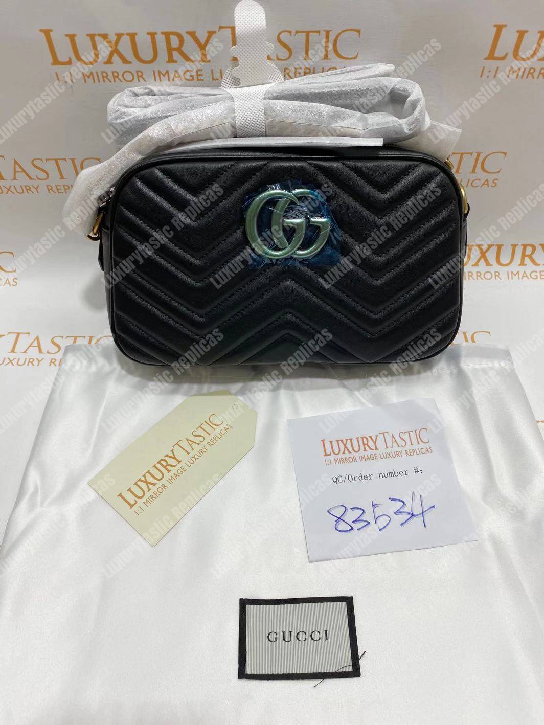 G*u*i gg marmont small matelassé shoulder bag black