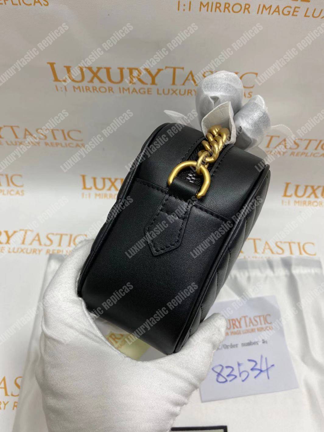 G*u*i gg marmont small matelassé shoulder bag black