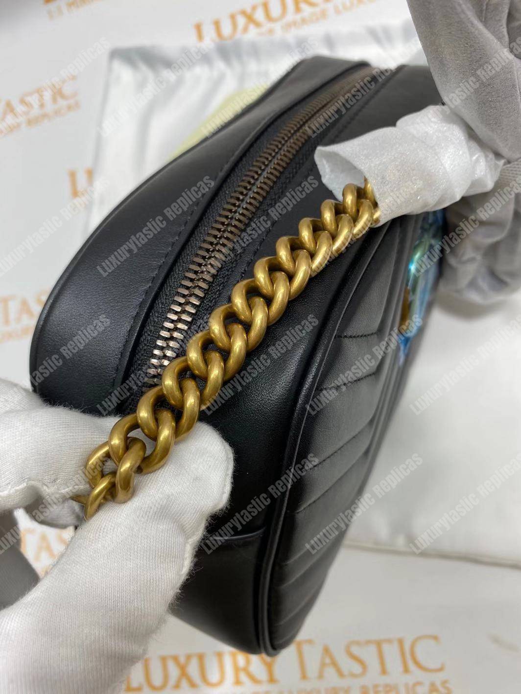 G*u*i gg marmont small matelassé shoulder bag black