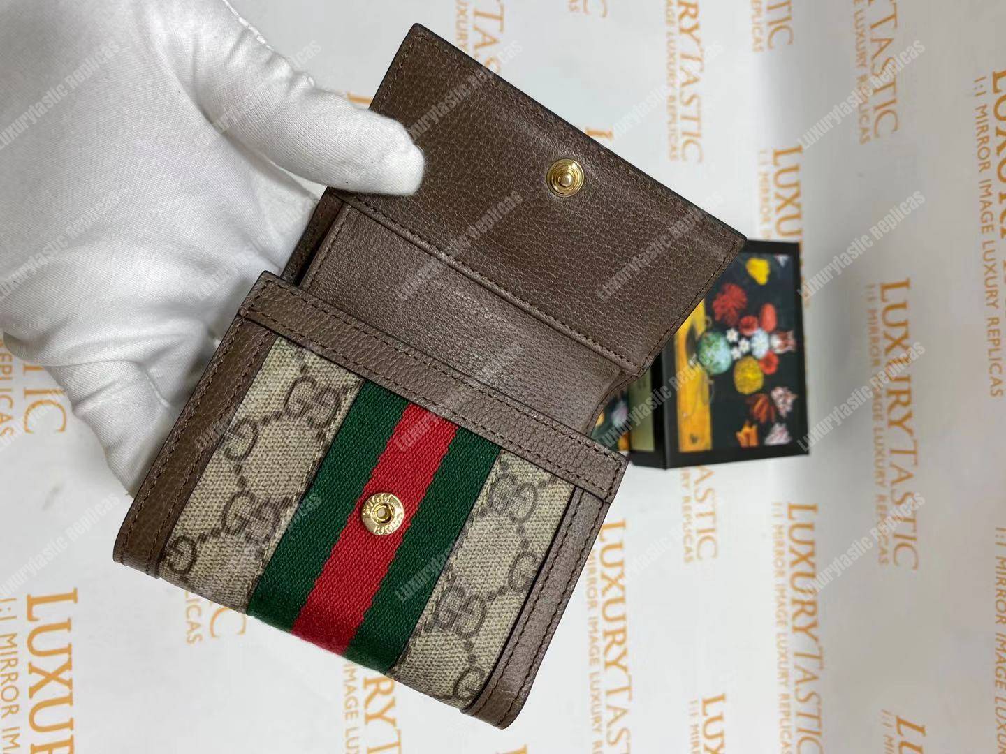 G*u*i ophidia gg french flap wallet