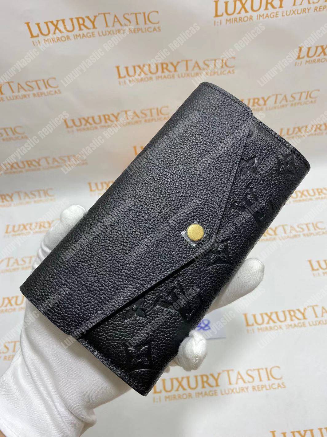 LV Sarah Wallet Monogram Empreinte Leather Black