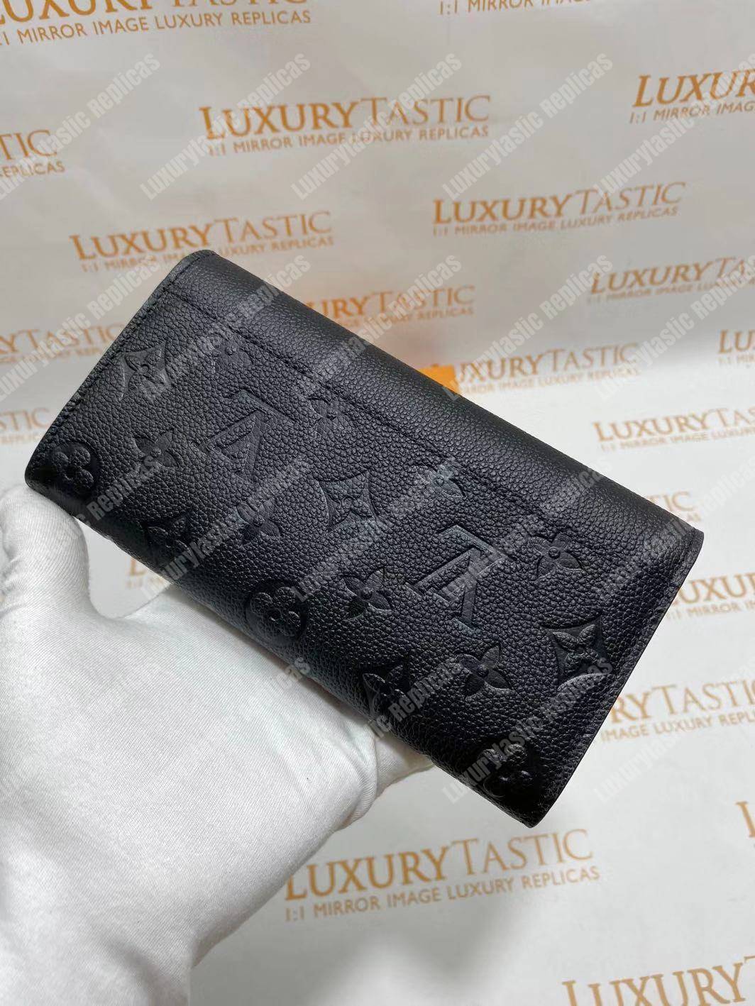 LV Sarah Wallet Monogram Empreinte Leather Black