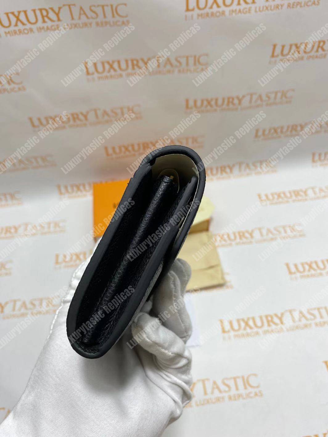 LV Sarah Wallet Monogram Empreinte Leather Black