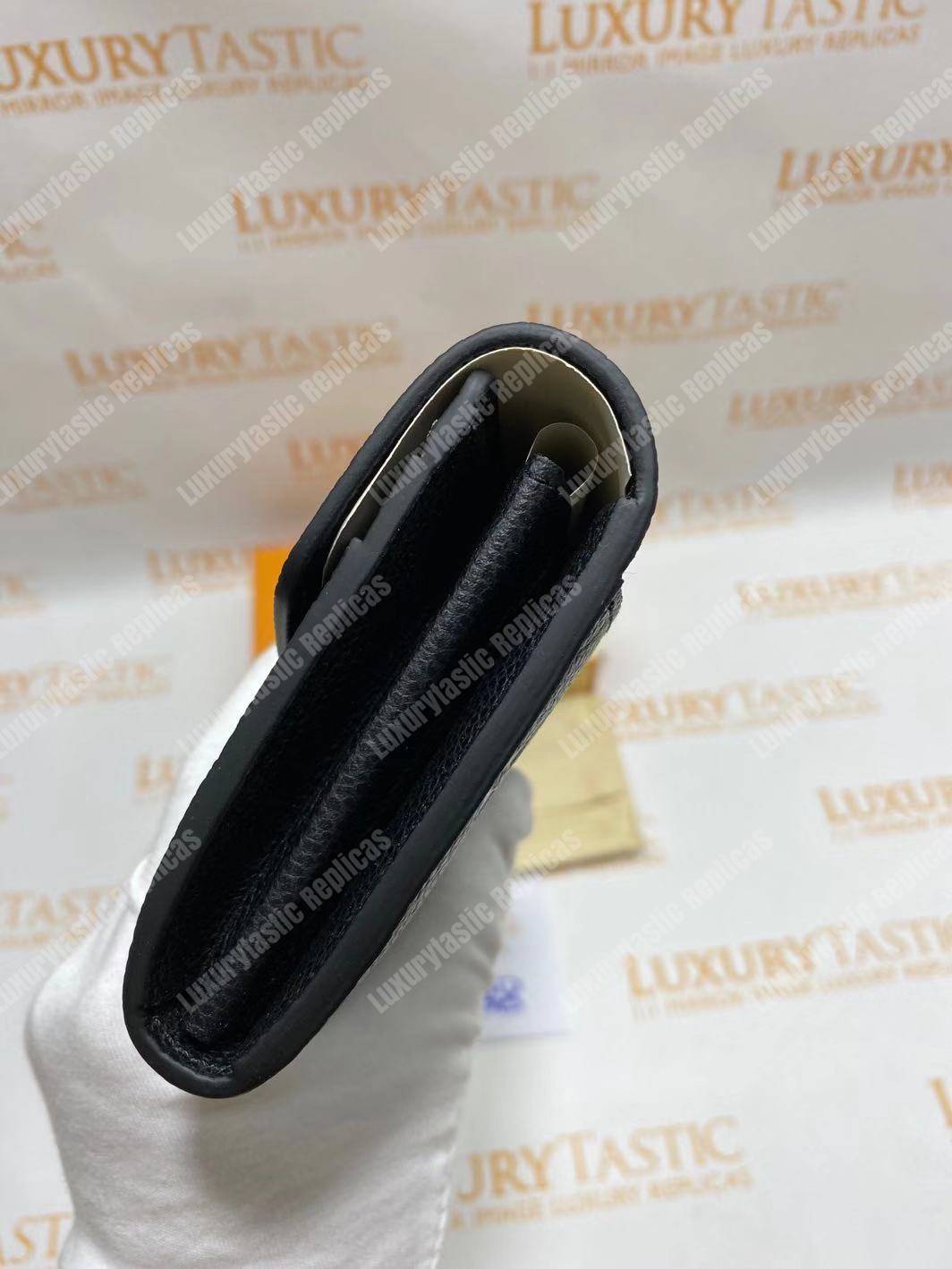 LV Sarah Wallet Monogram Empreinte Leather Black