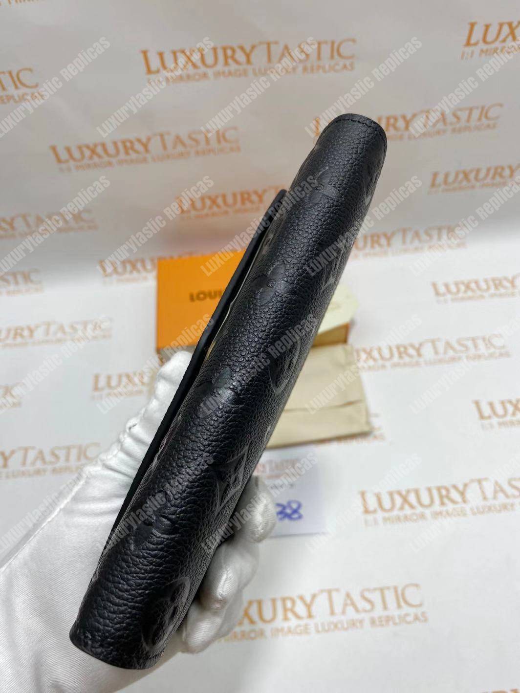 LV Sarah Wallet Monogram Empreinte Leather Black