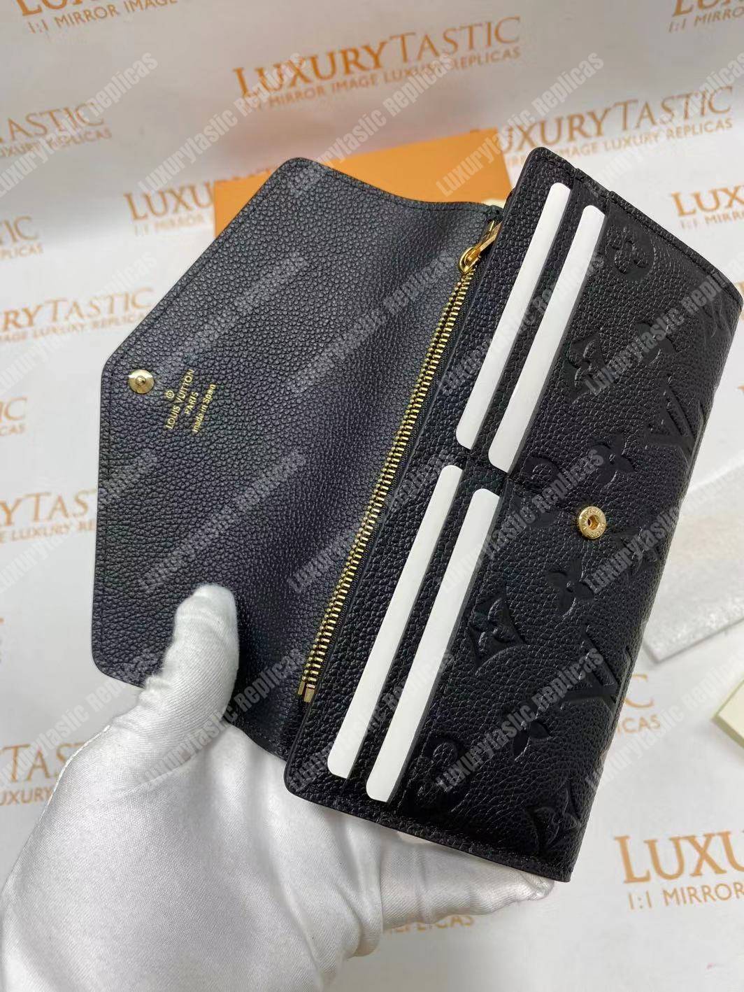LV Sarah Wallet Monogram Empreinte Leather Black