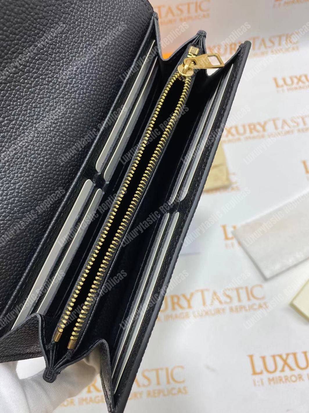 LV Sarah Wallet Monogram Empreinte Leather Black