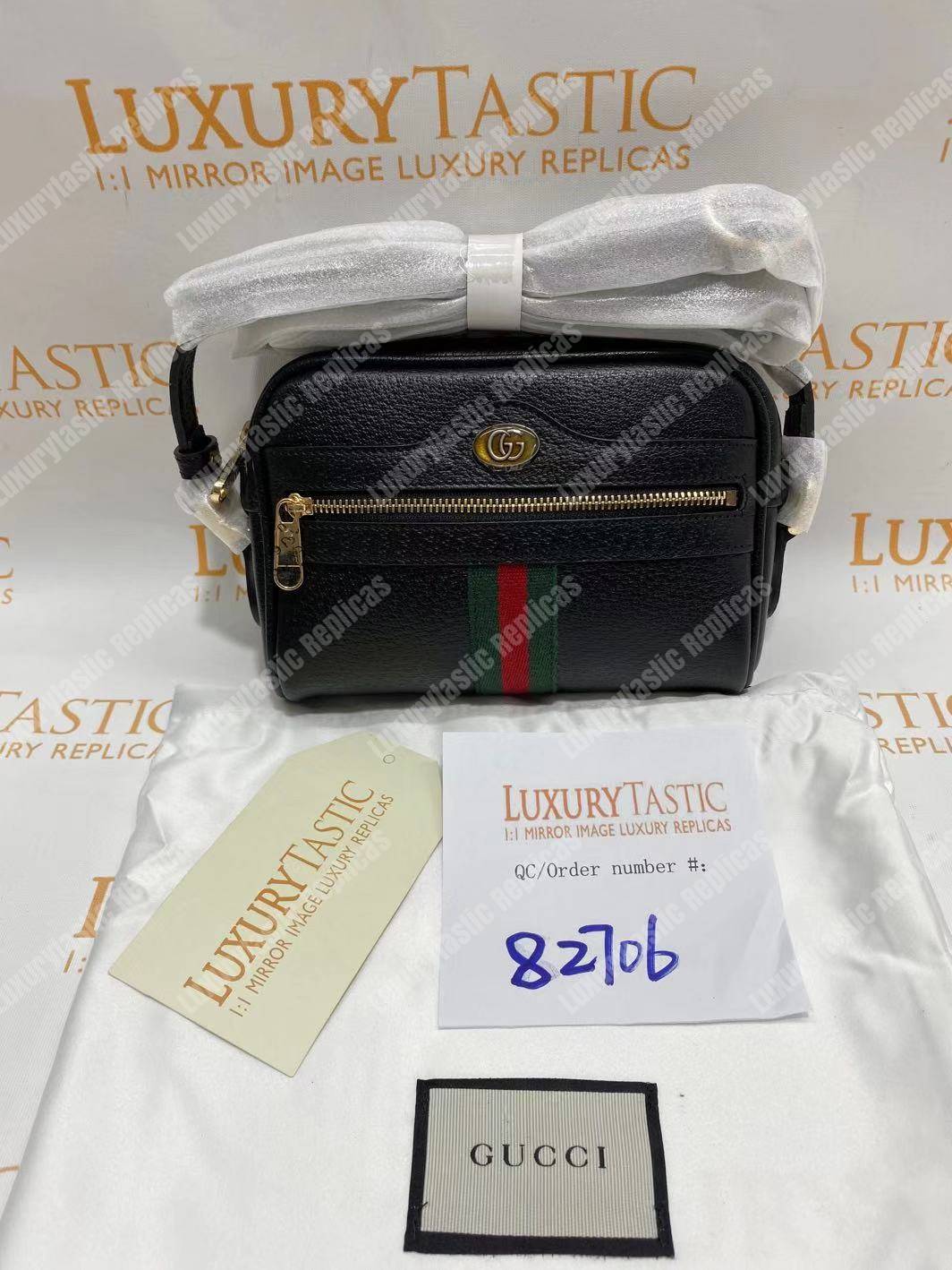 G*u*i ophidia leather mini bag black