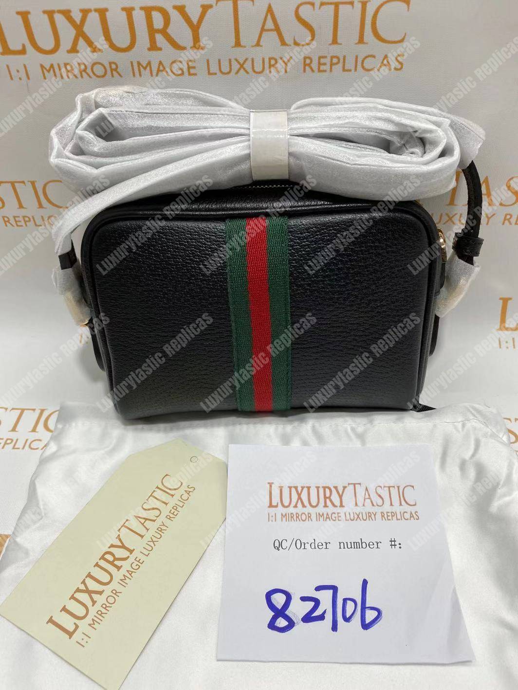 G*u*i ophidia leather mini bag black