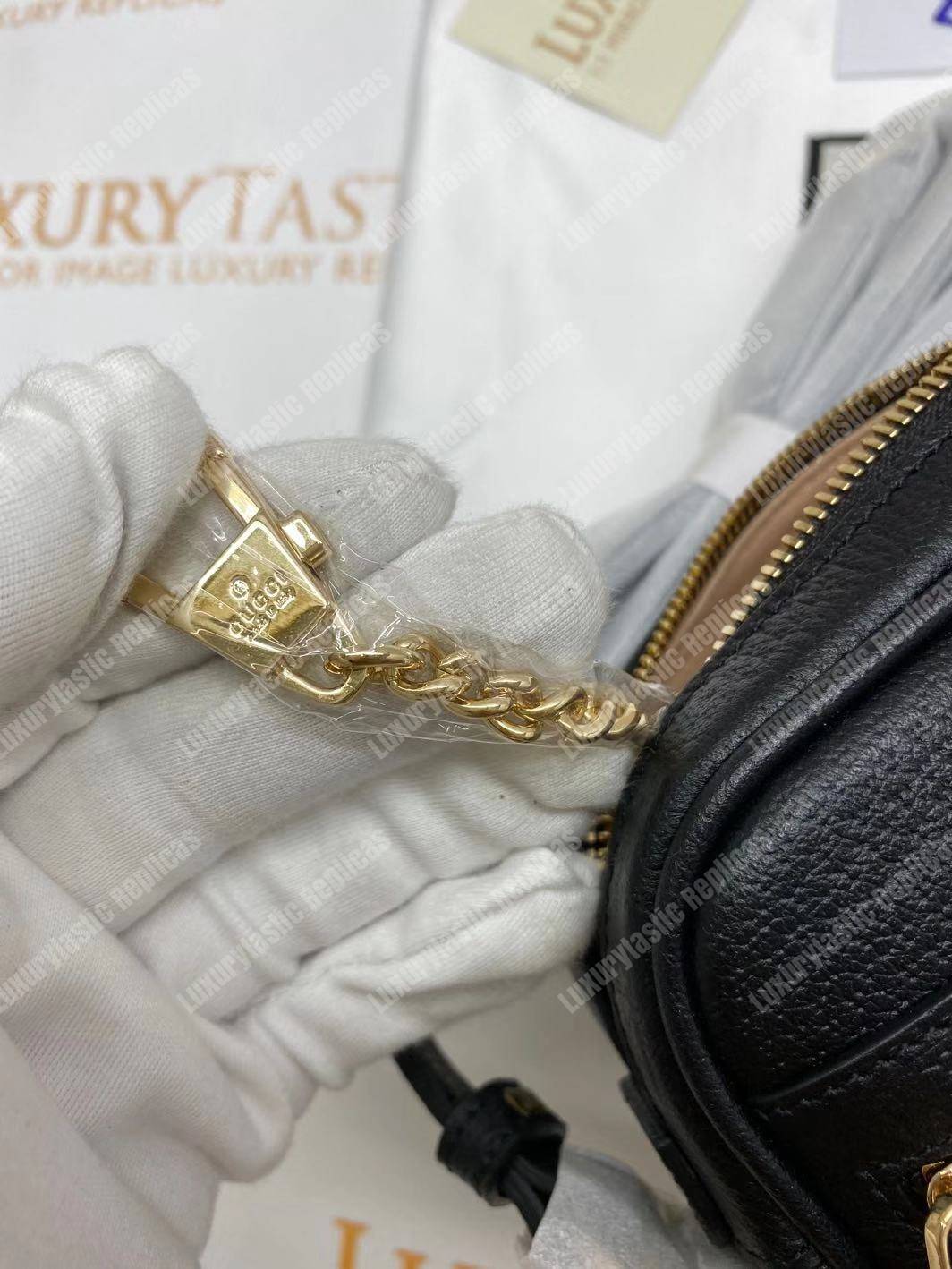 G*u*i ophidia leather mini bag black