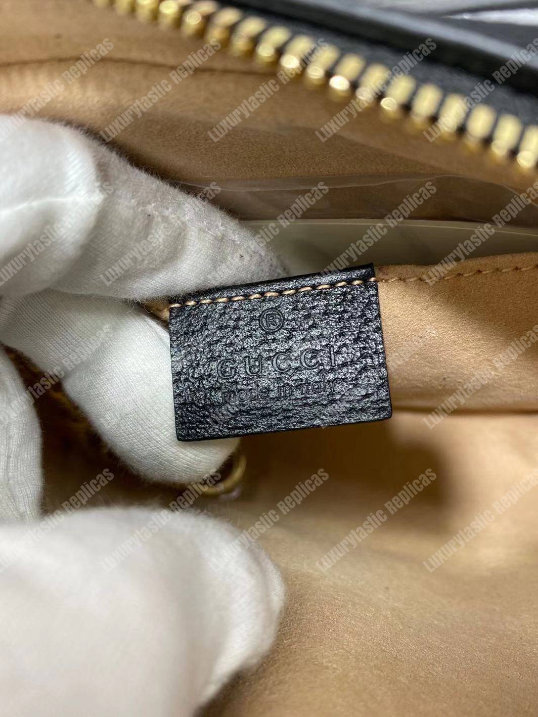 G*u*i ophidia leather mini bag black