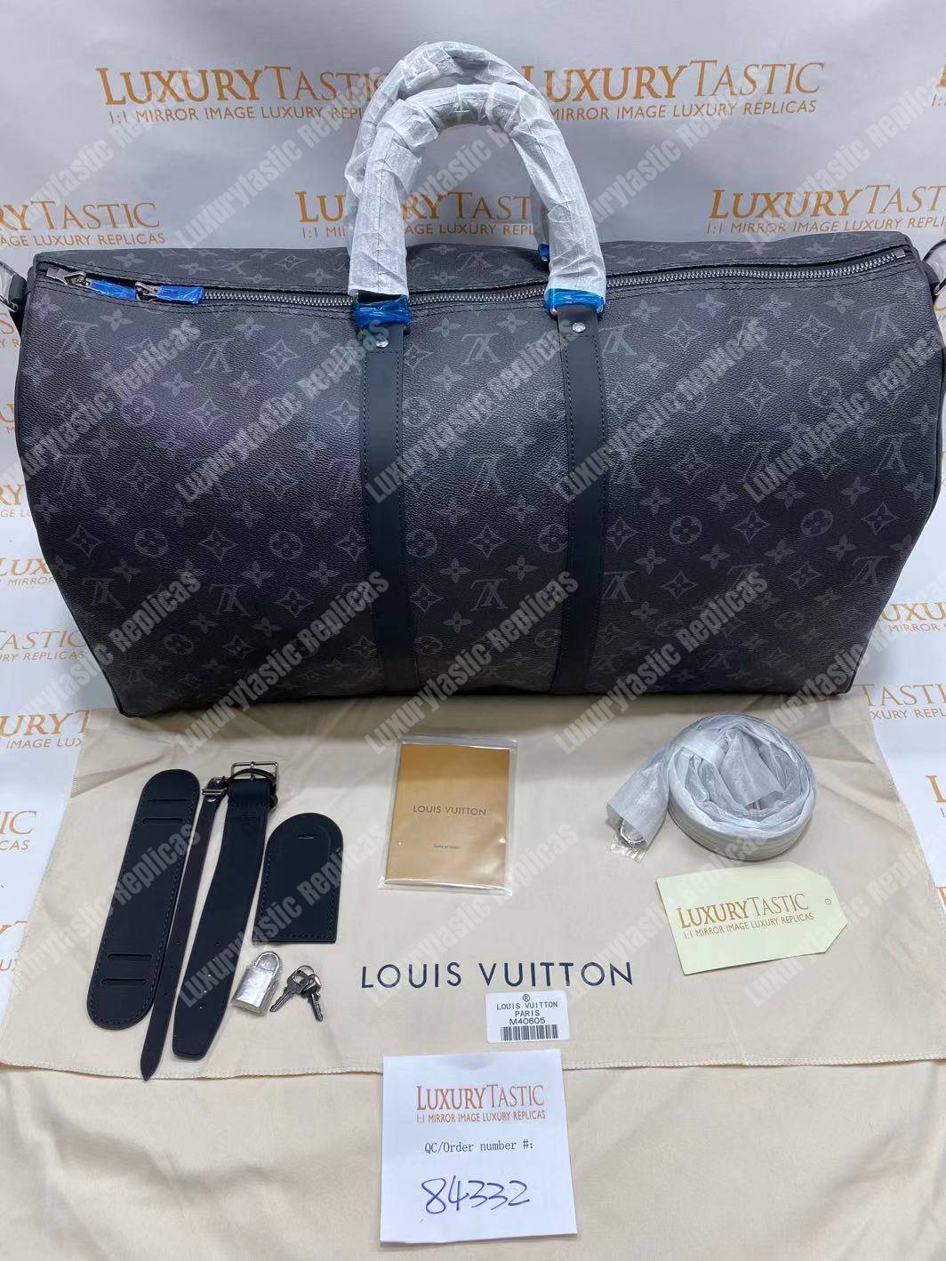 LV Keepall Bandouliere 55 Monogram Eclipse