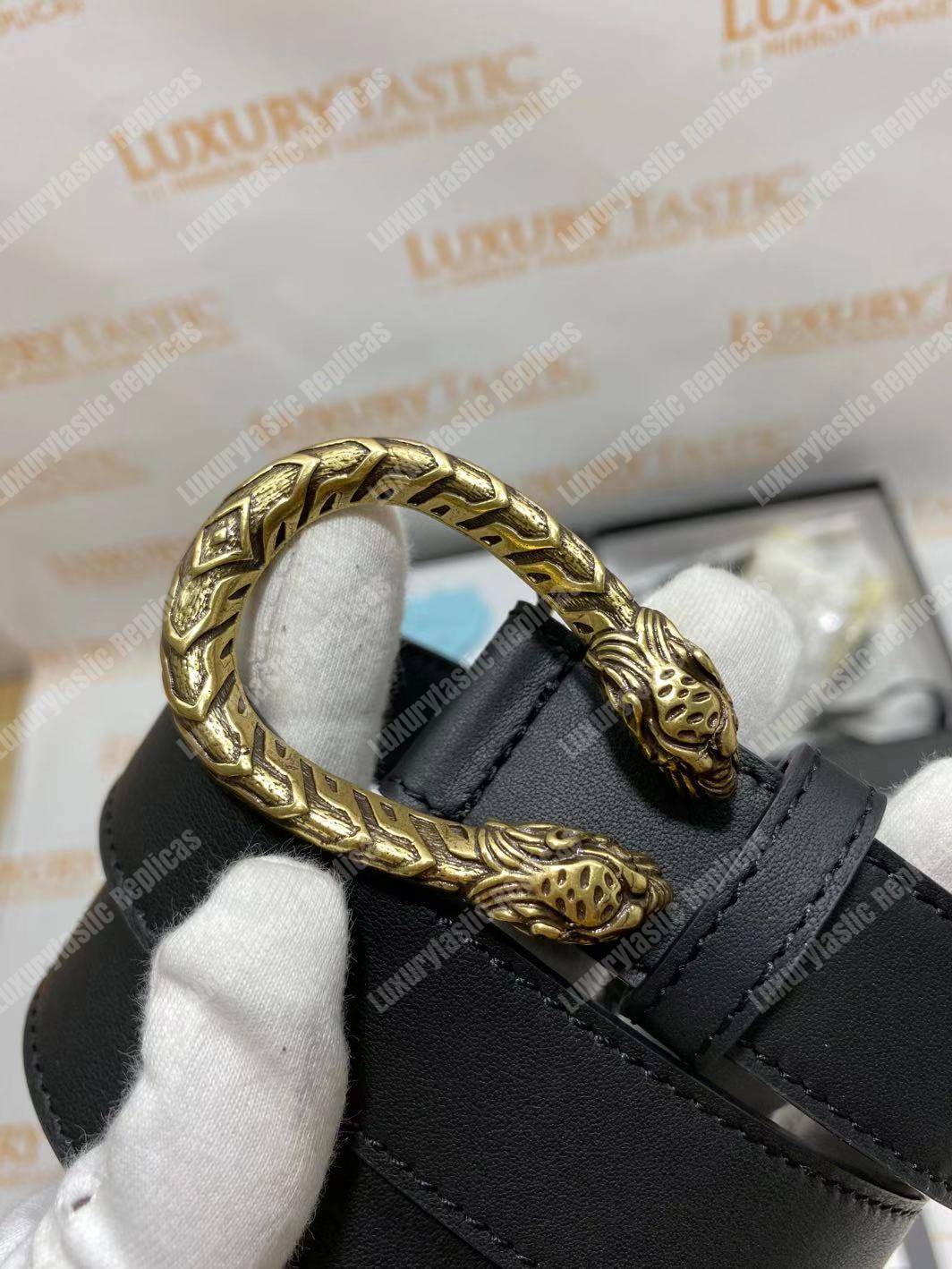 G*u*i leather belt with dionysus buckle