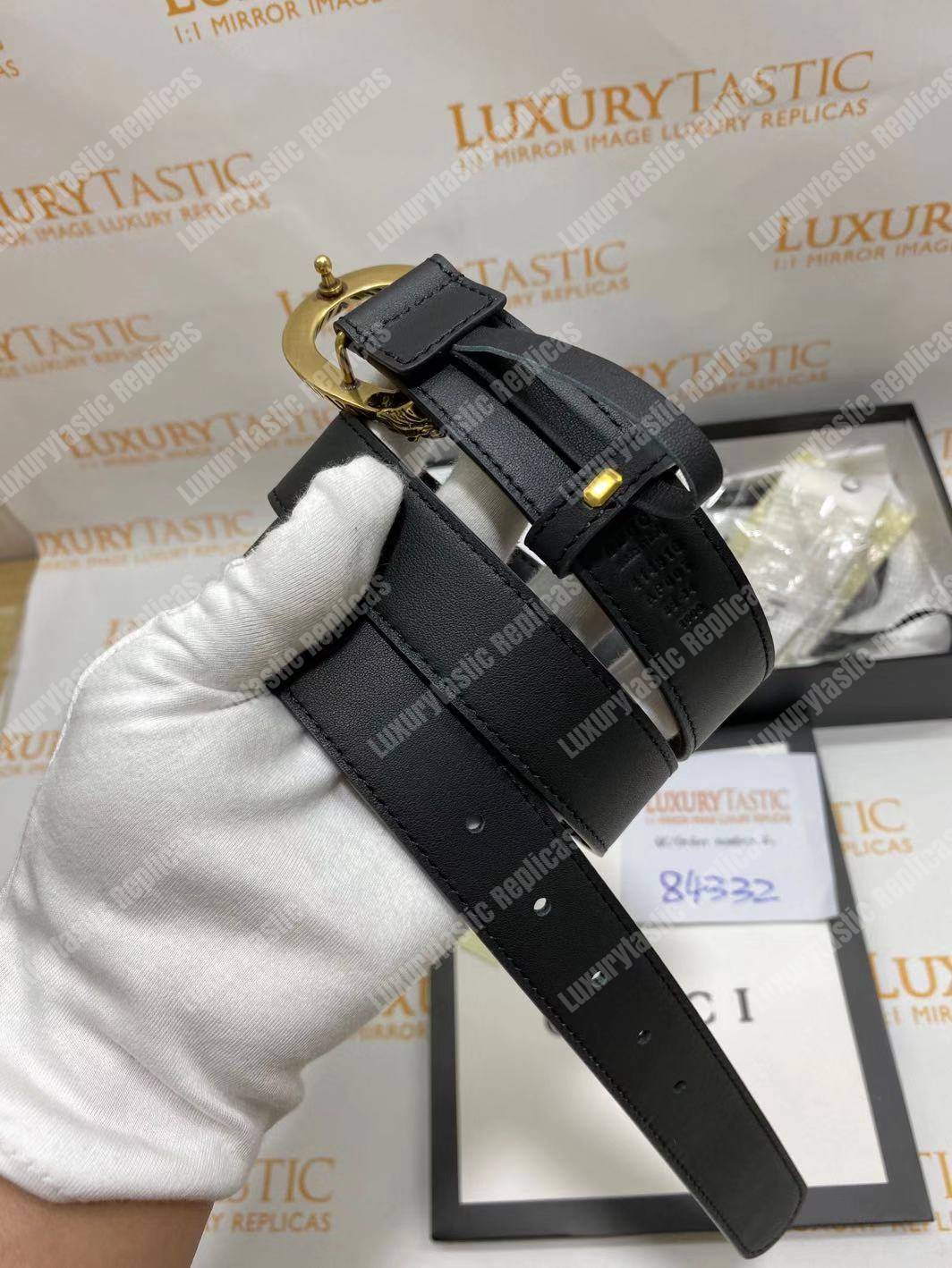 G*u*i leather belt with dionysus buckle