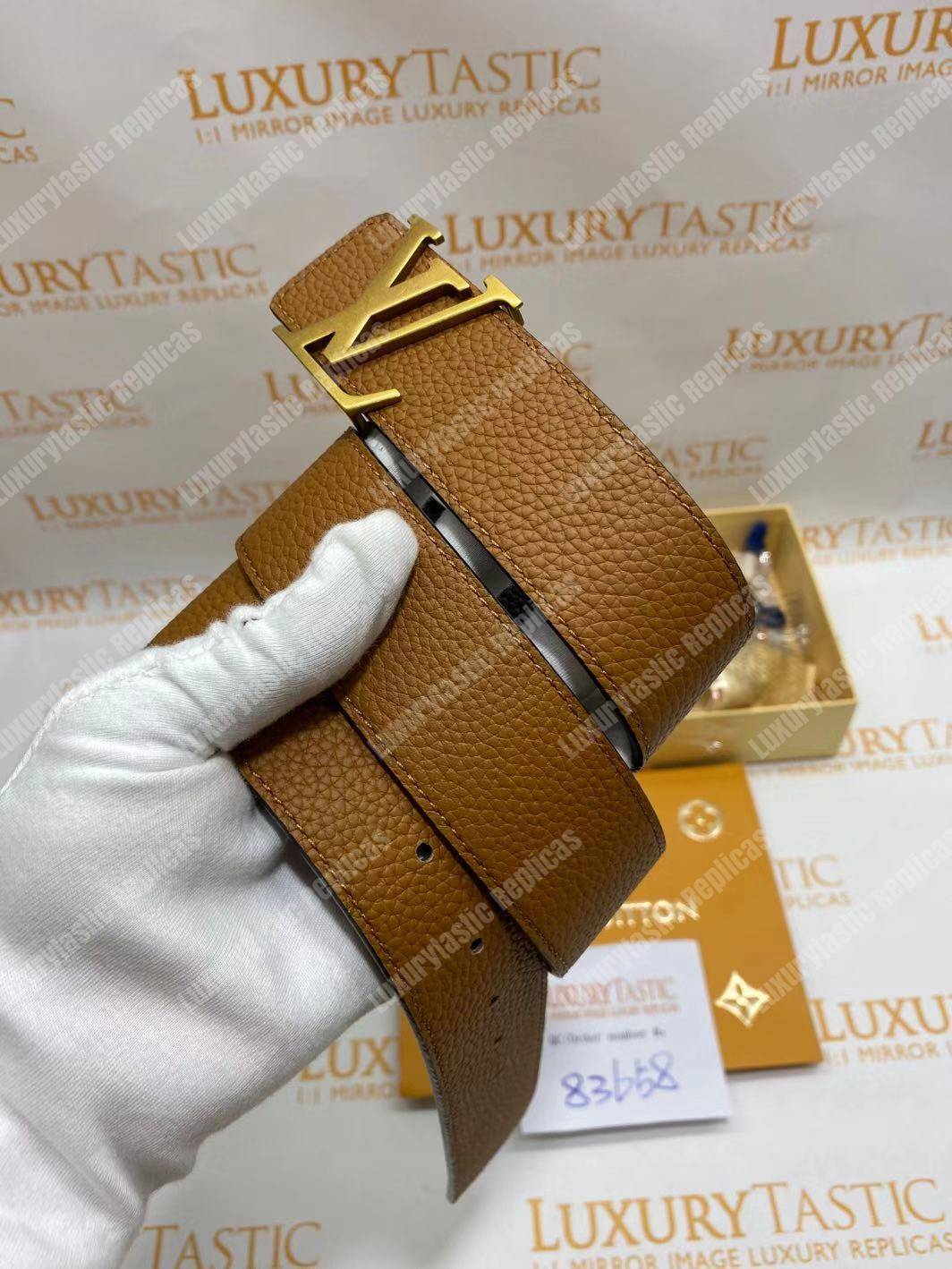 LV Initiales 40MM Reversible Utah Leather Belt Brown