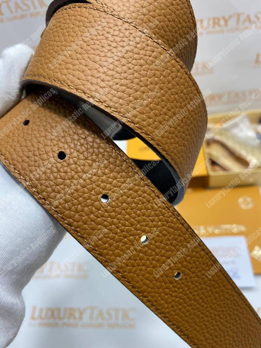 LV Initiales 40MM Reversible Utah Leather Belt Brown