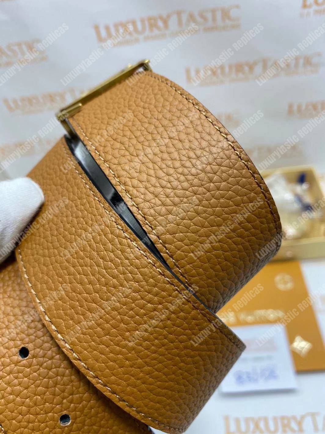 LV Initiales 40MM Reversible Utah Leather Belt Brown