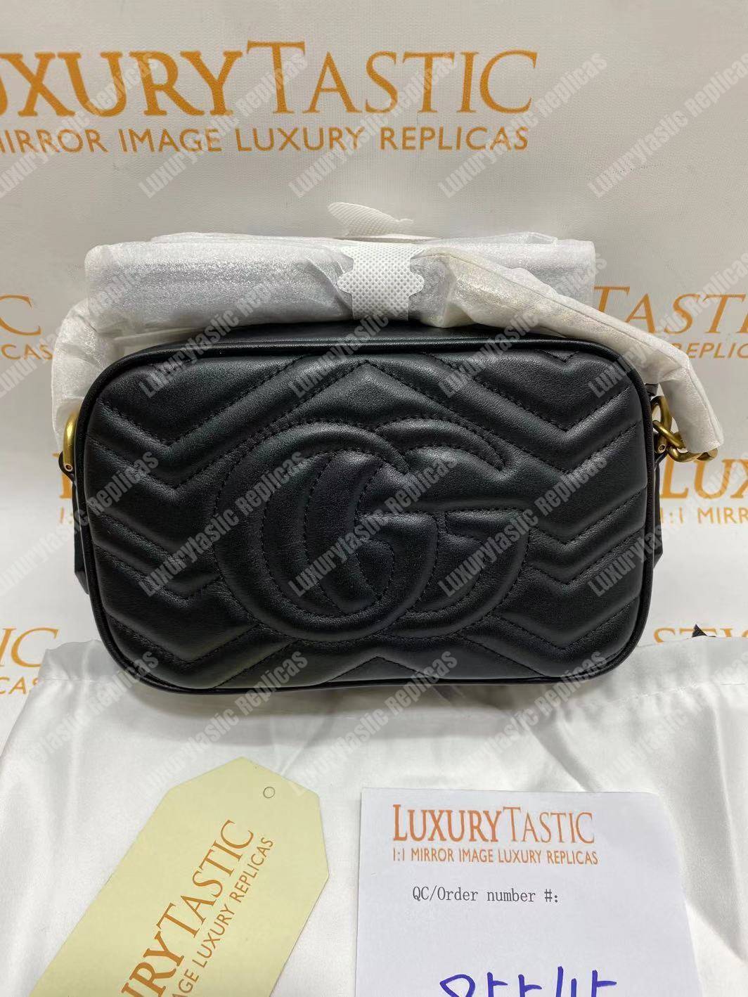 G*u*i gg marmont matelassé mini bag black