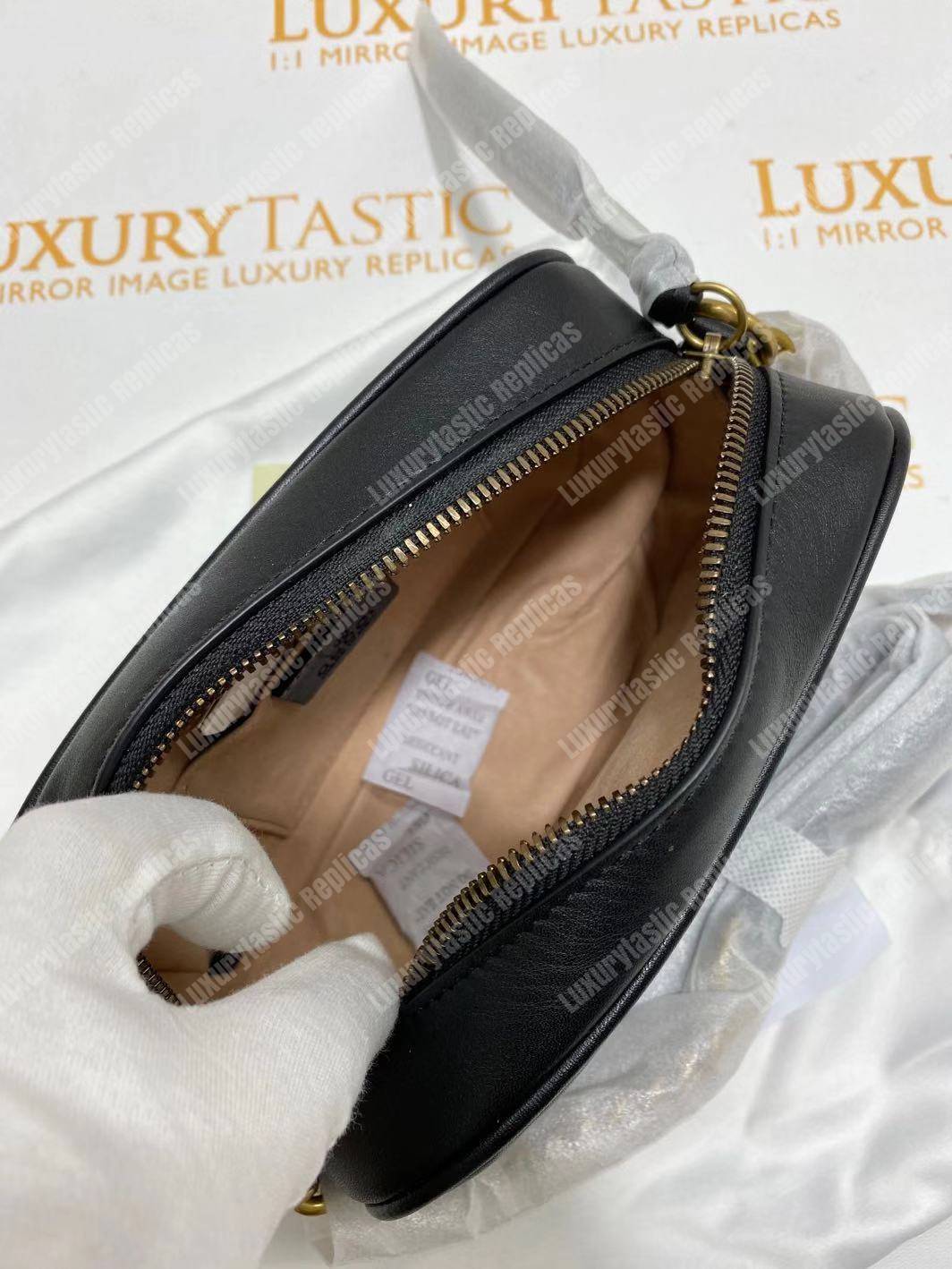 G*u*i gg marmont matelassé mini bag black