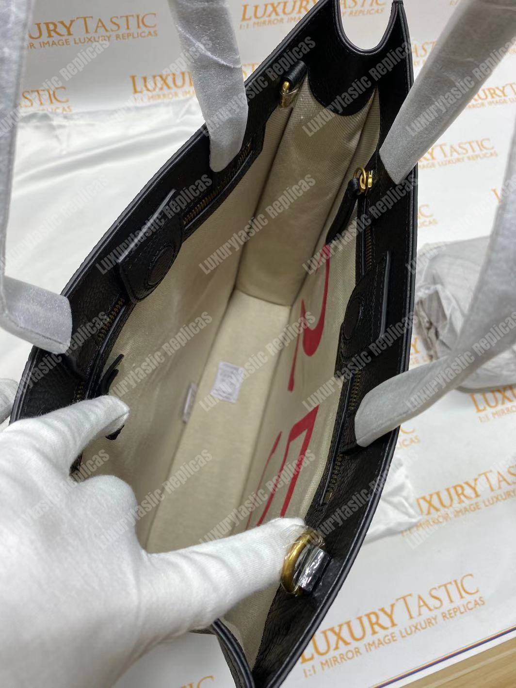 G*u*i kingsnake print leather tote