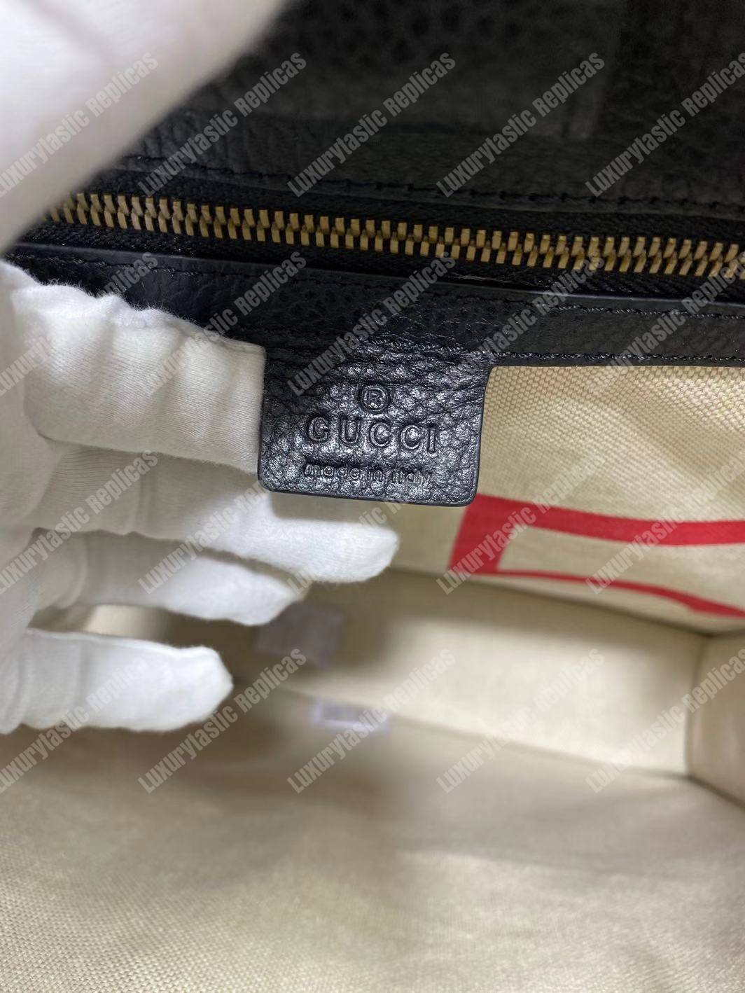 G*u*i kingsnake print leather tote