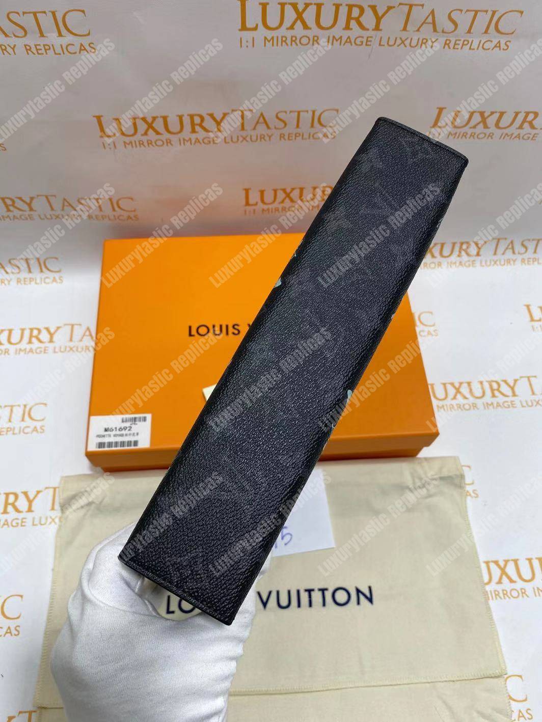 LV Flower Pochette Voyage MM Monogram Eclipse Canvas