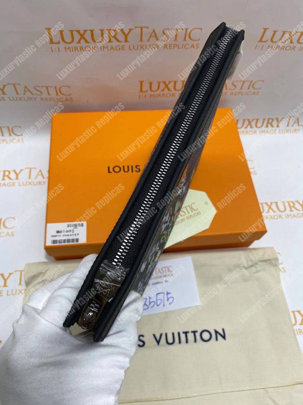 LV Flower Pochette Voyage MM Monogram Eclipse Canvas