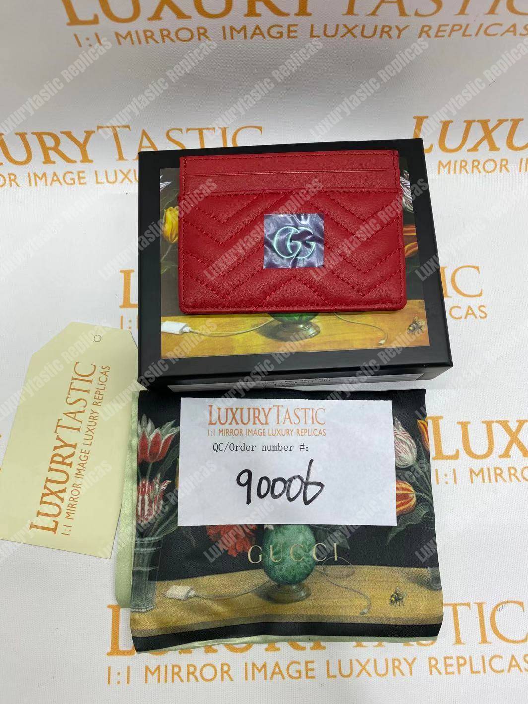 G*u*i gg marmont card case hibiscus red