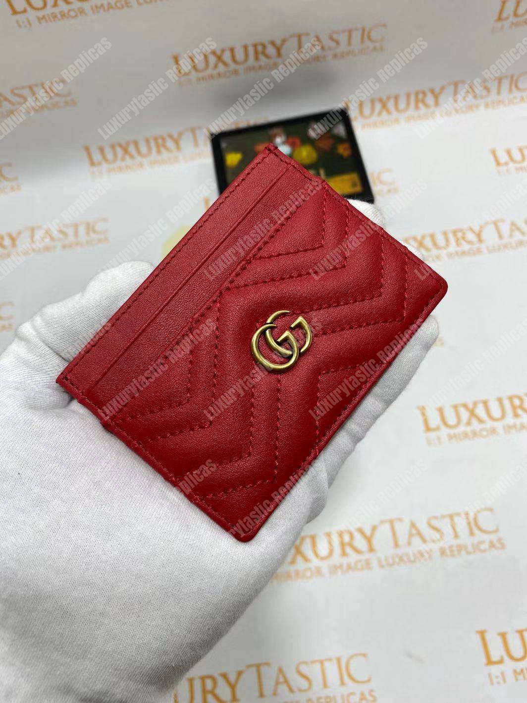 G*u*i gg marmont card case hibiscus red