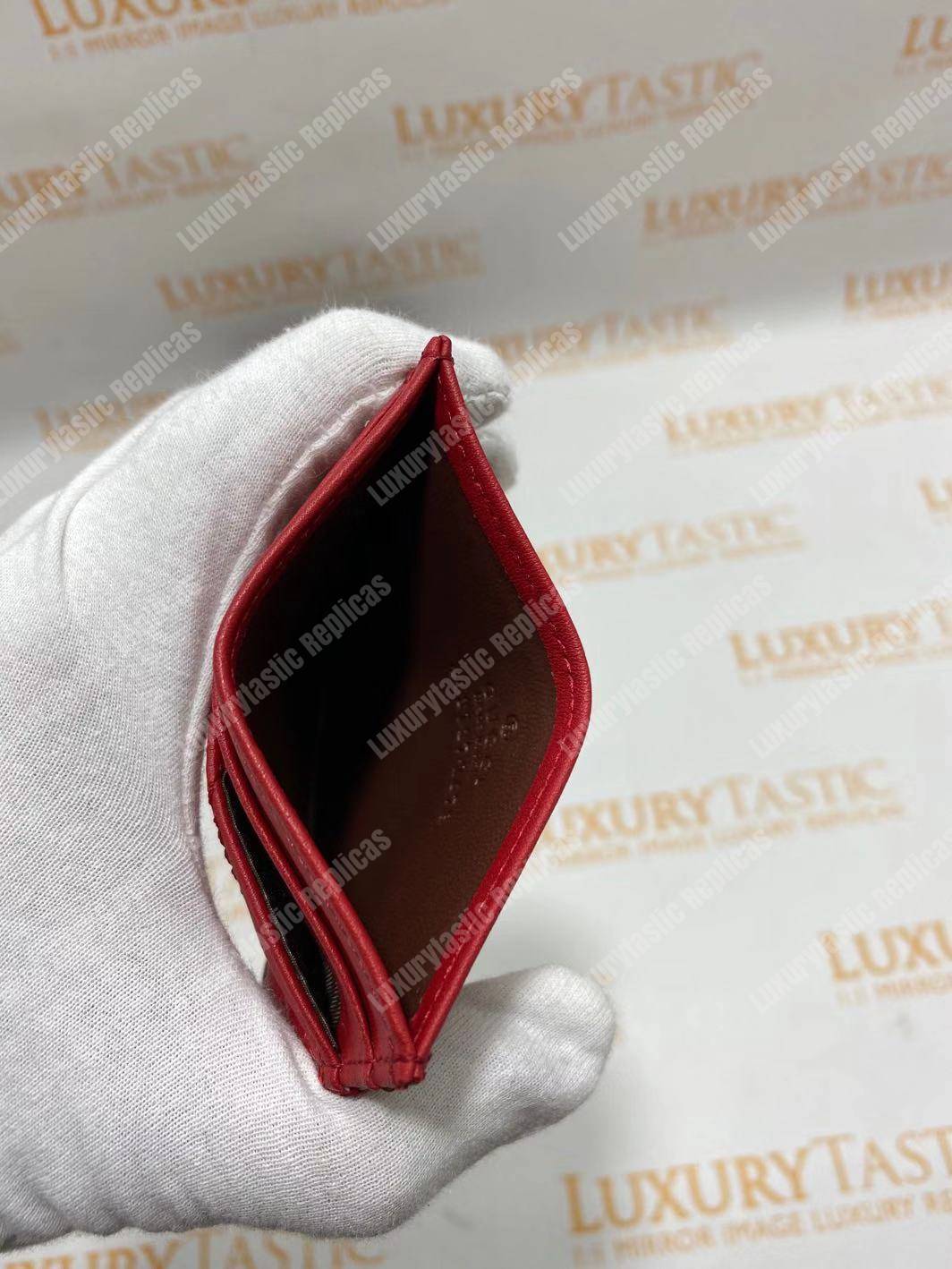 G*u*i gg marmont card case hibiscus red