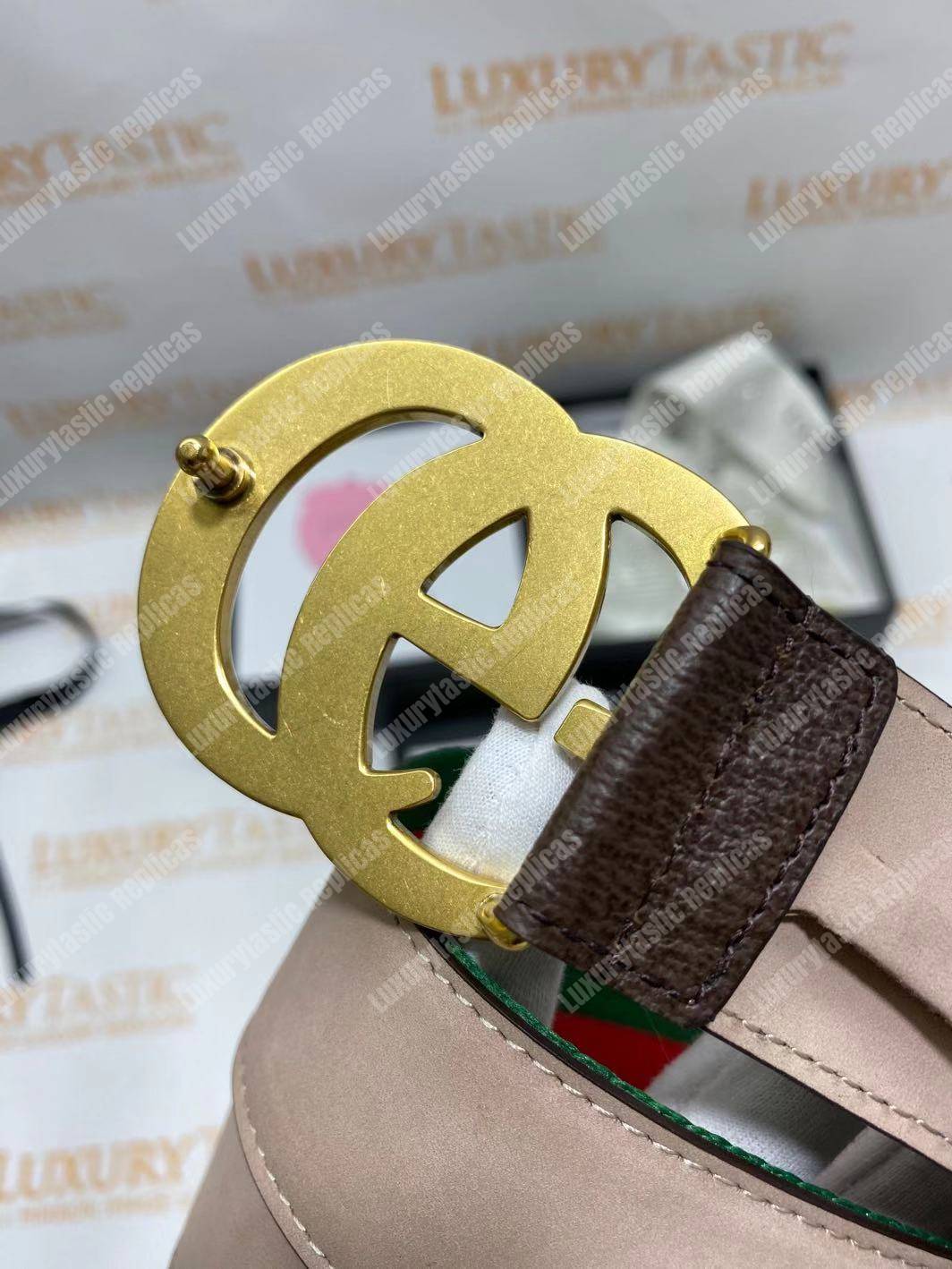 G*u*i web belt with double g buckle