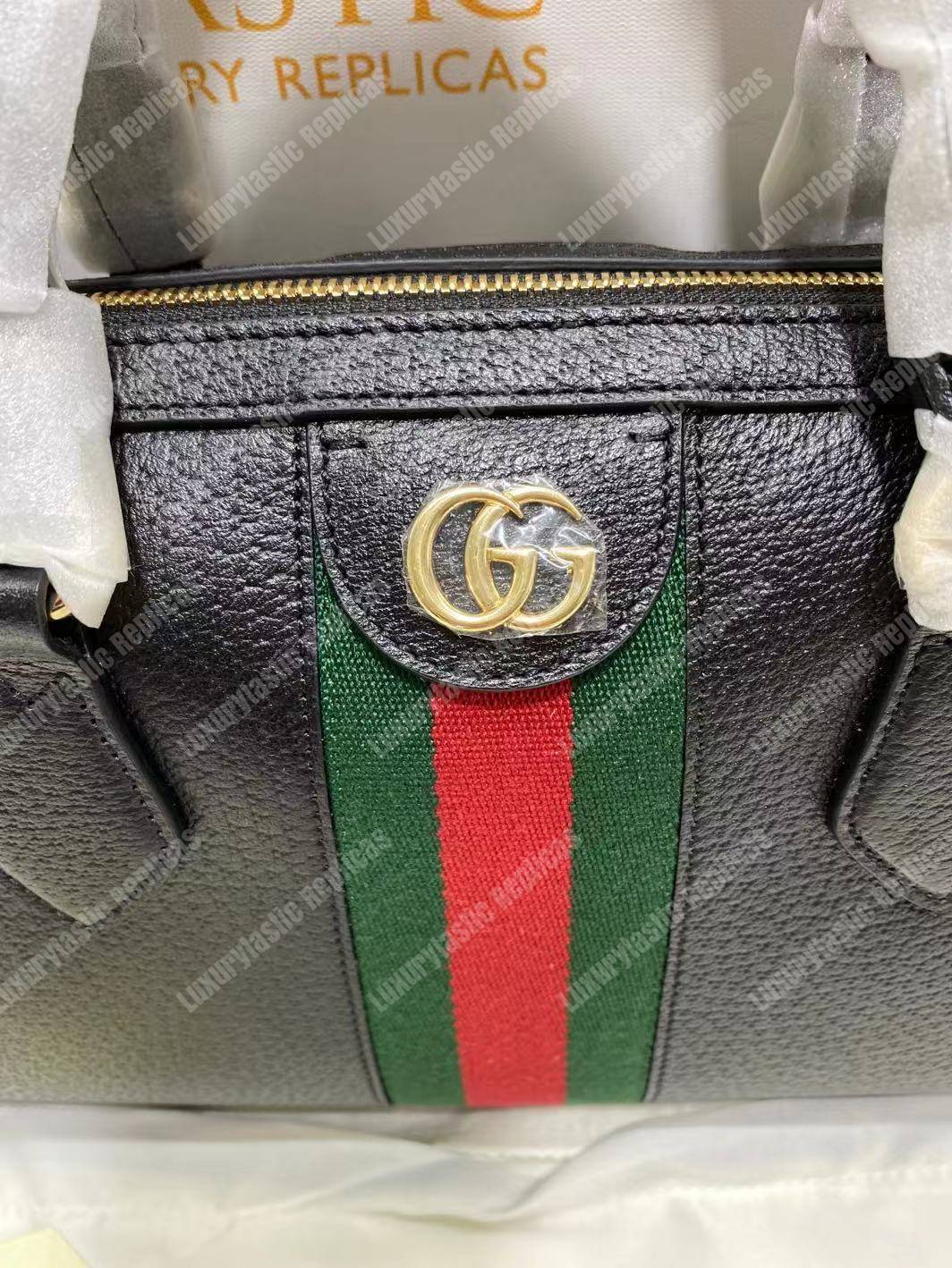 G*u*i ophidia medium top handle bag black
