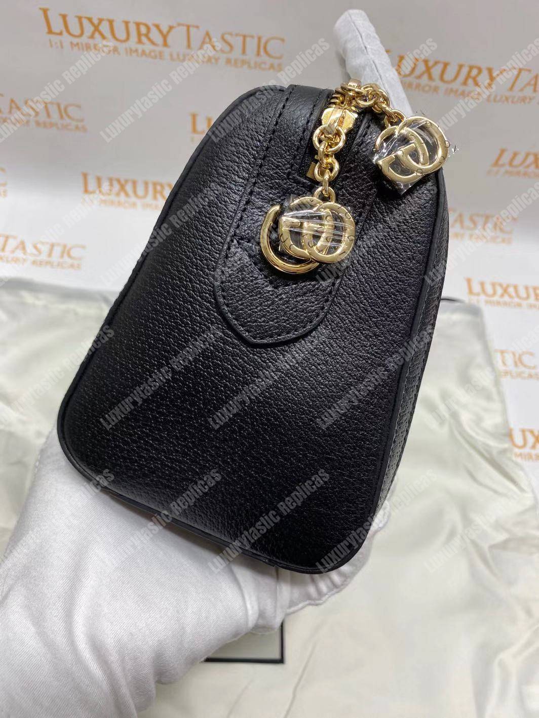 G*u*i ophidia medium top handle bag black